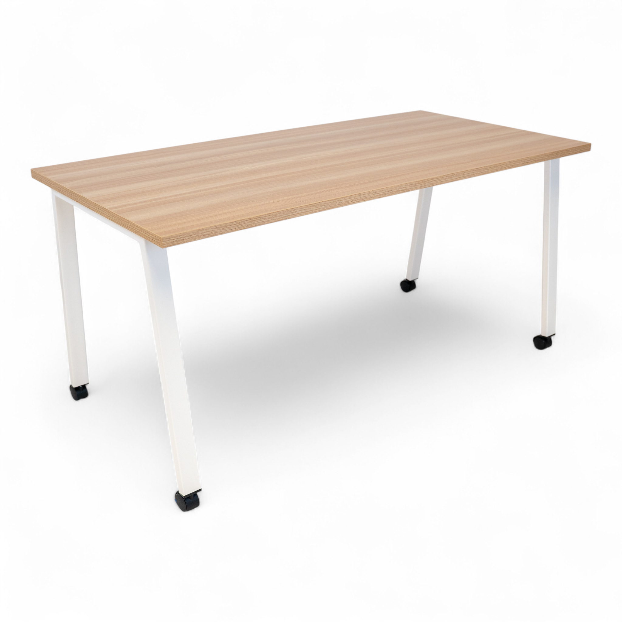 Simple Mobile Desk - White Oak / White