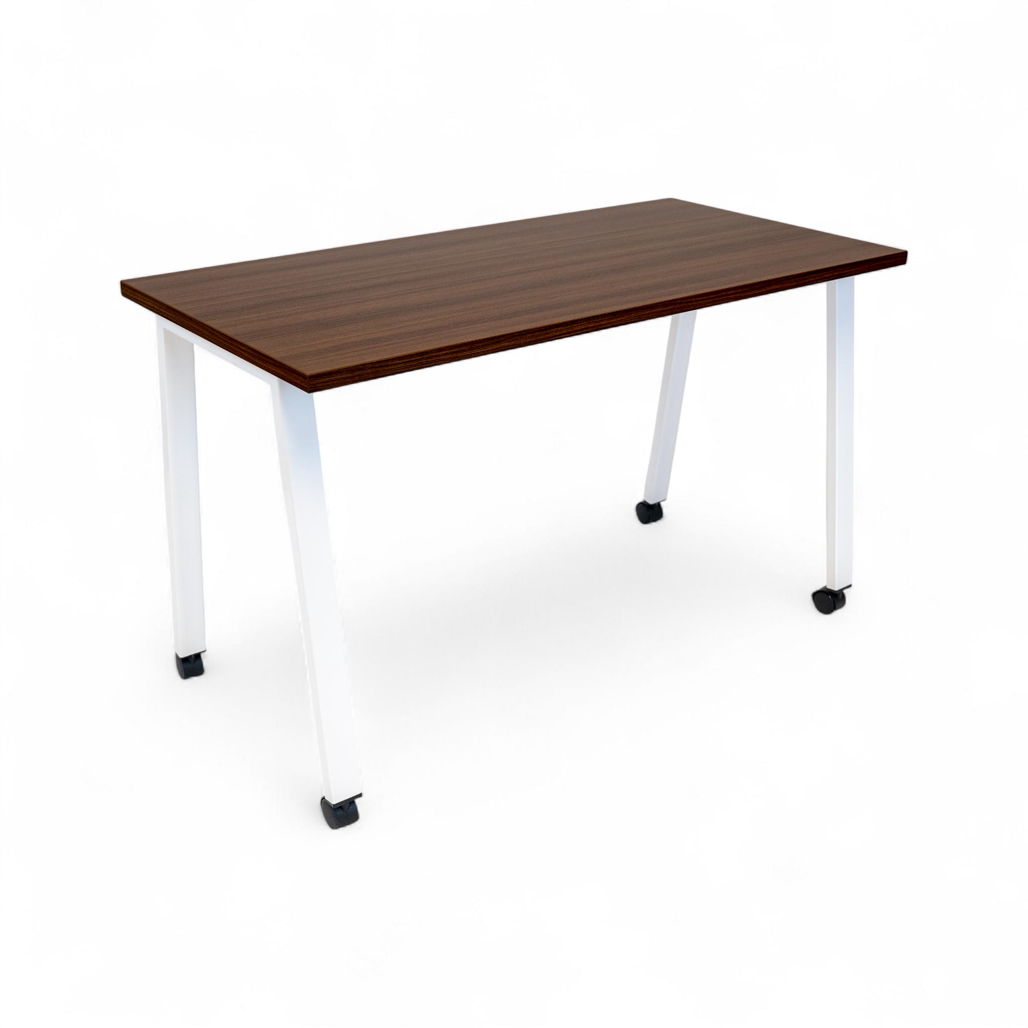 Simple Mobile Desk - Walnut / White