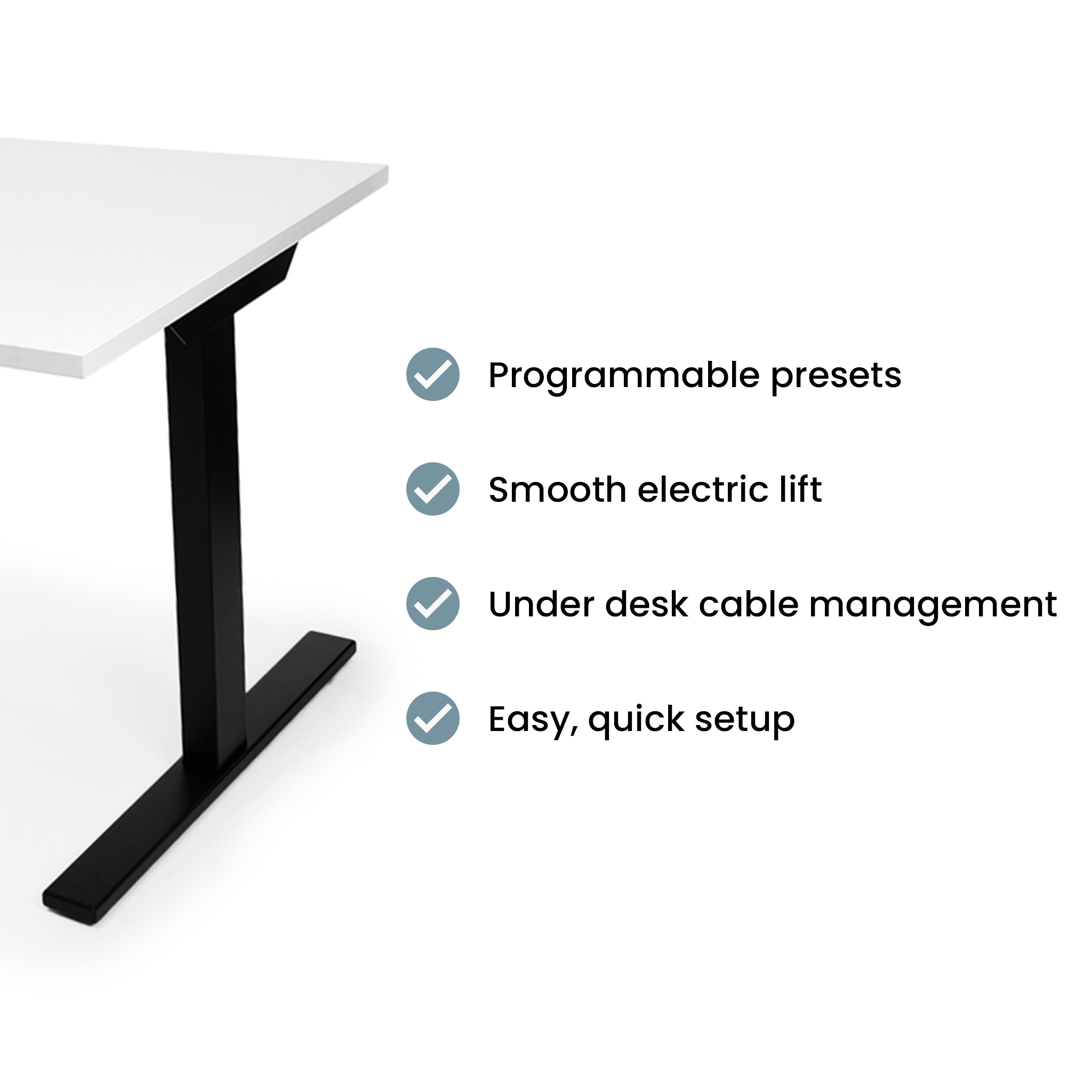 Height Adjustable Desk - White / Charcoal