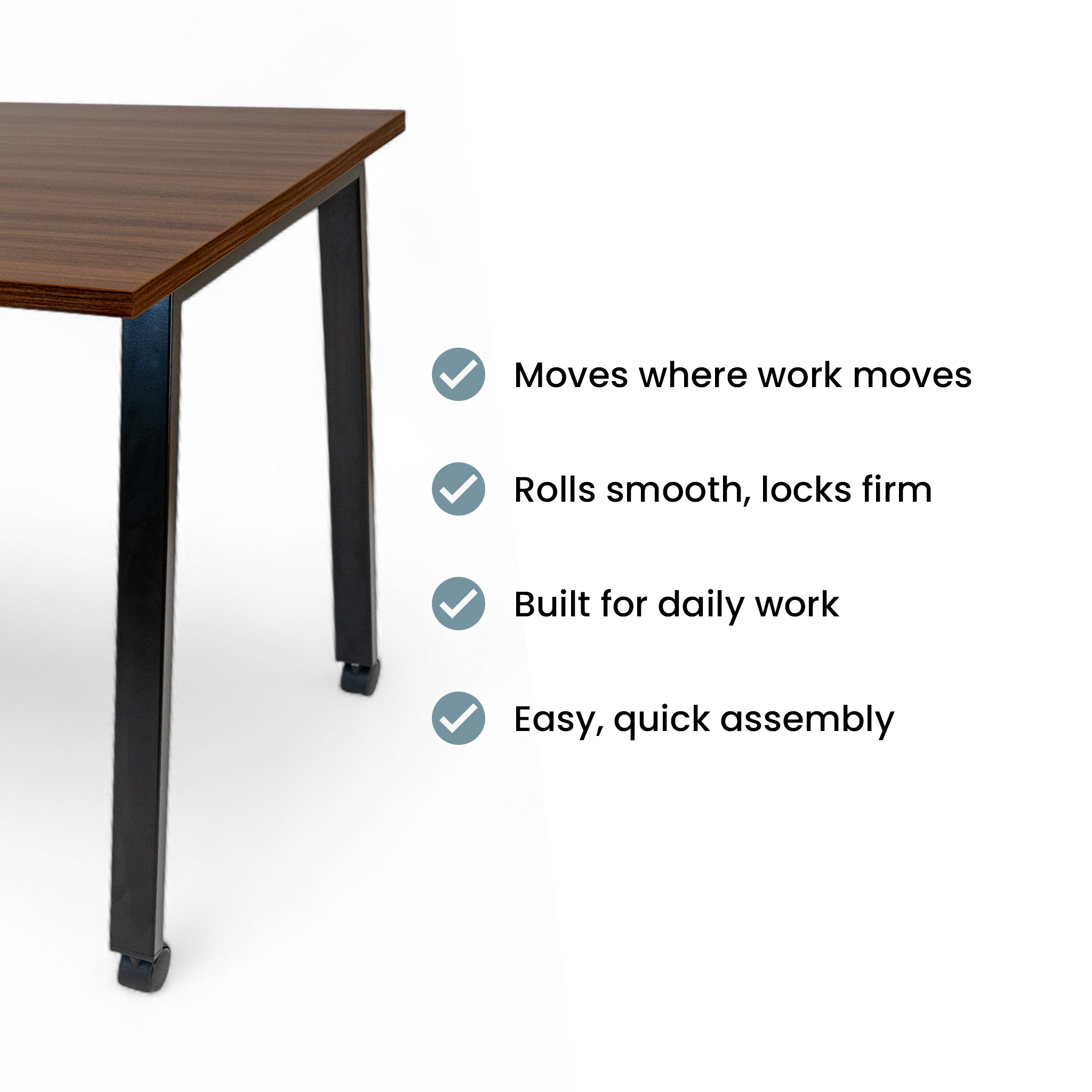 Simple Mobile Desk - Walnut / Charcoal