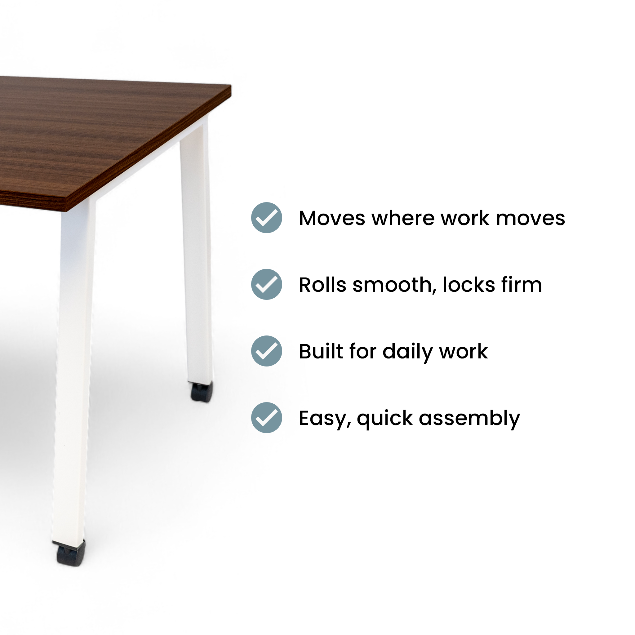 Simple Mobile Desk - Walnut / White