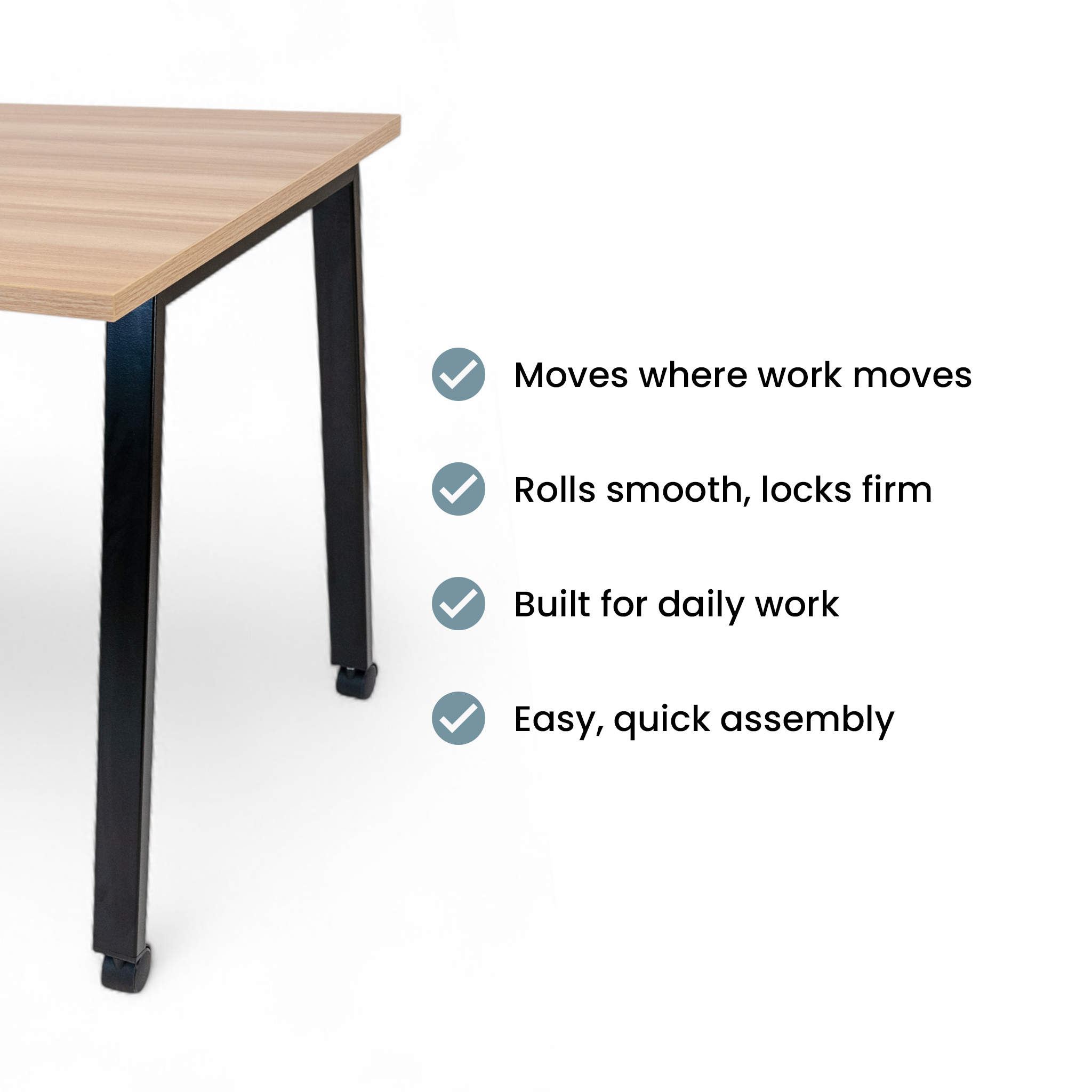 Simple Mobile Desk - White Oak / Charcoal