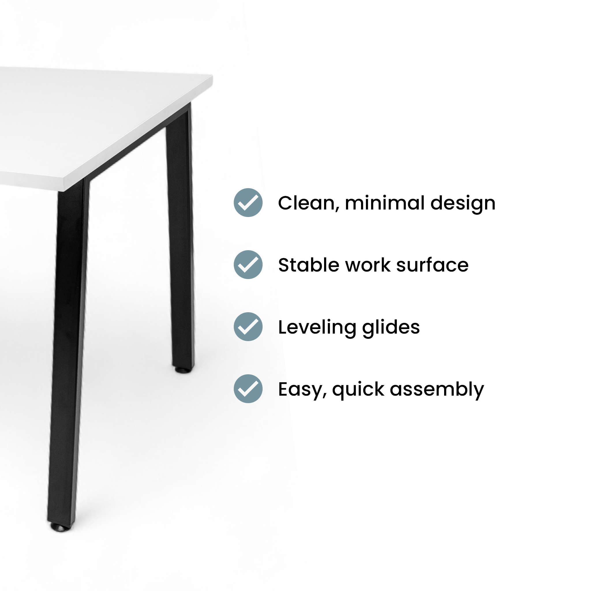 Simple Desk - White / Charcoal
