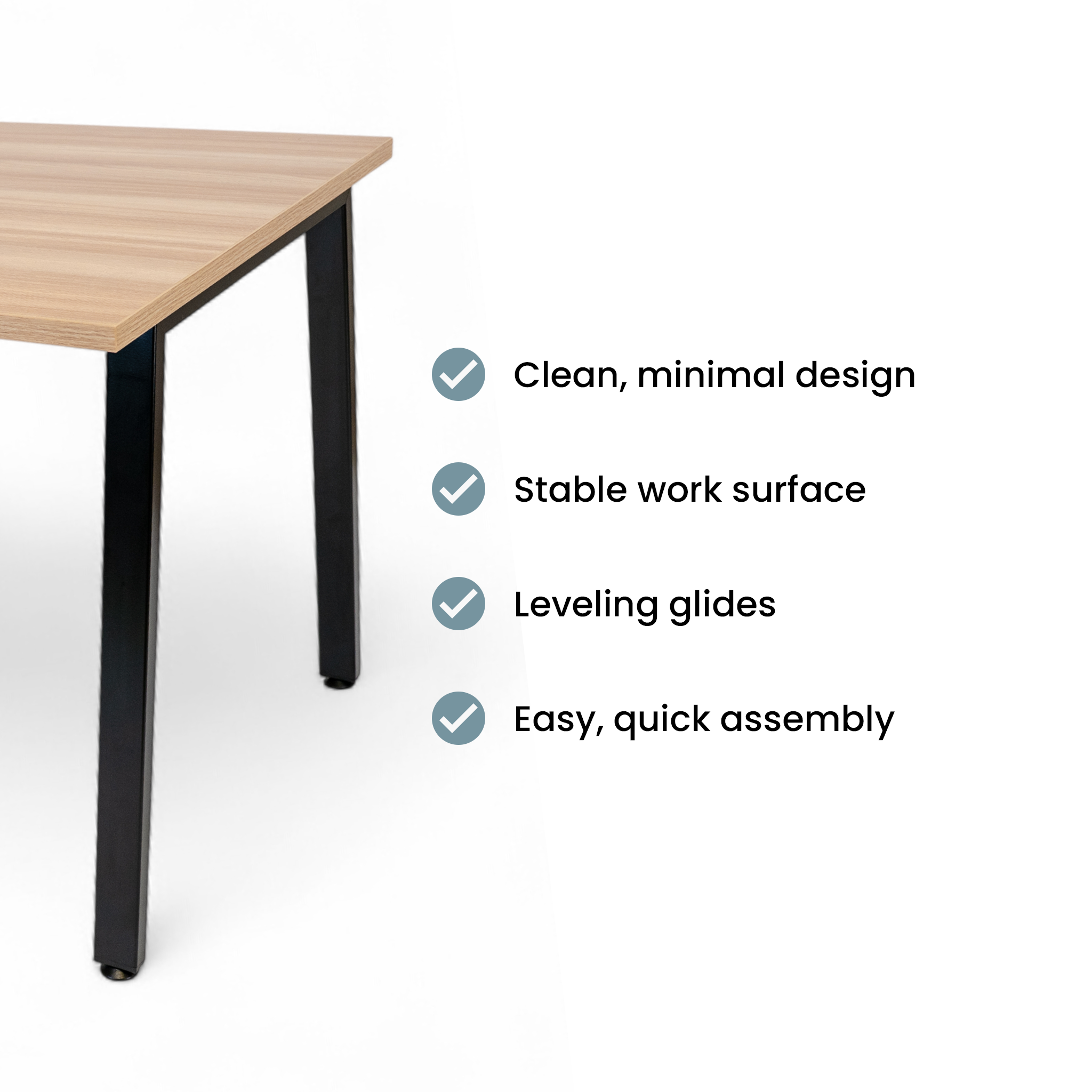 Simple Desk - White Oak / Charcoal