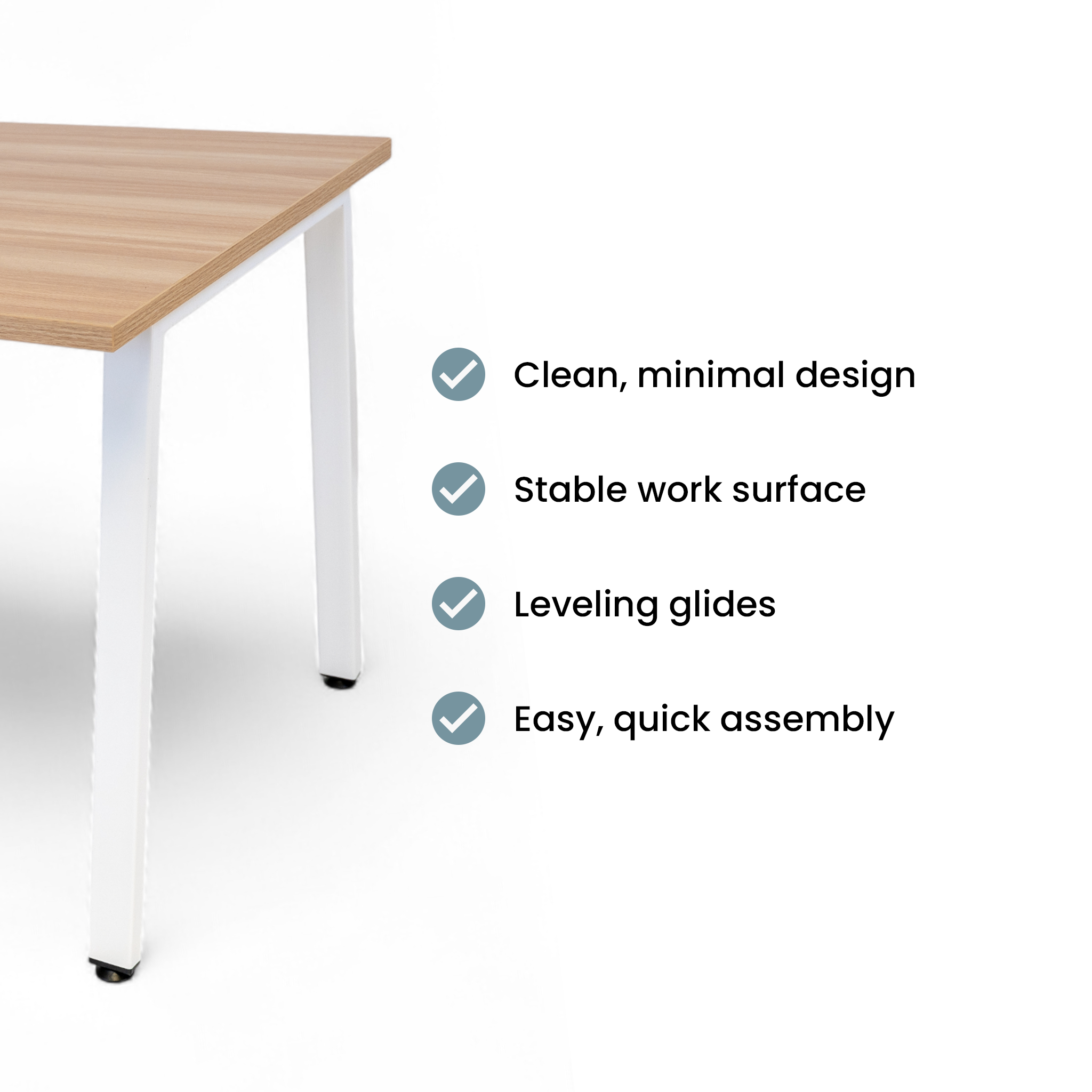 Simple Desk - White Oak / White