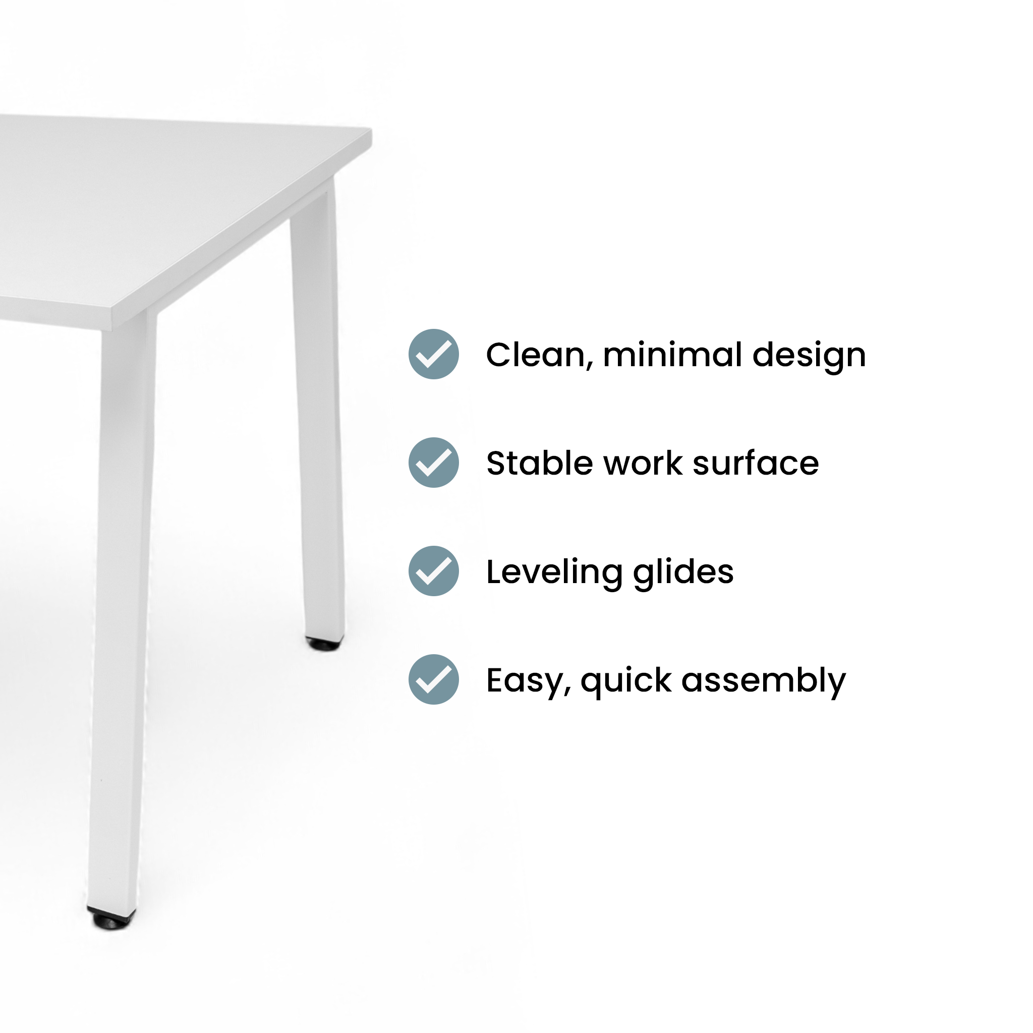 Simple Desk - White / White