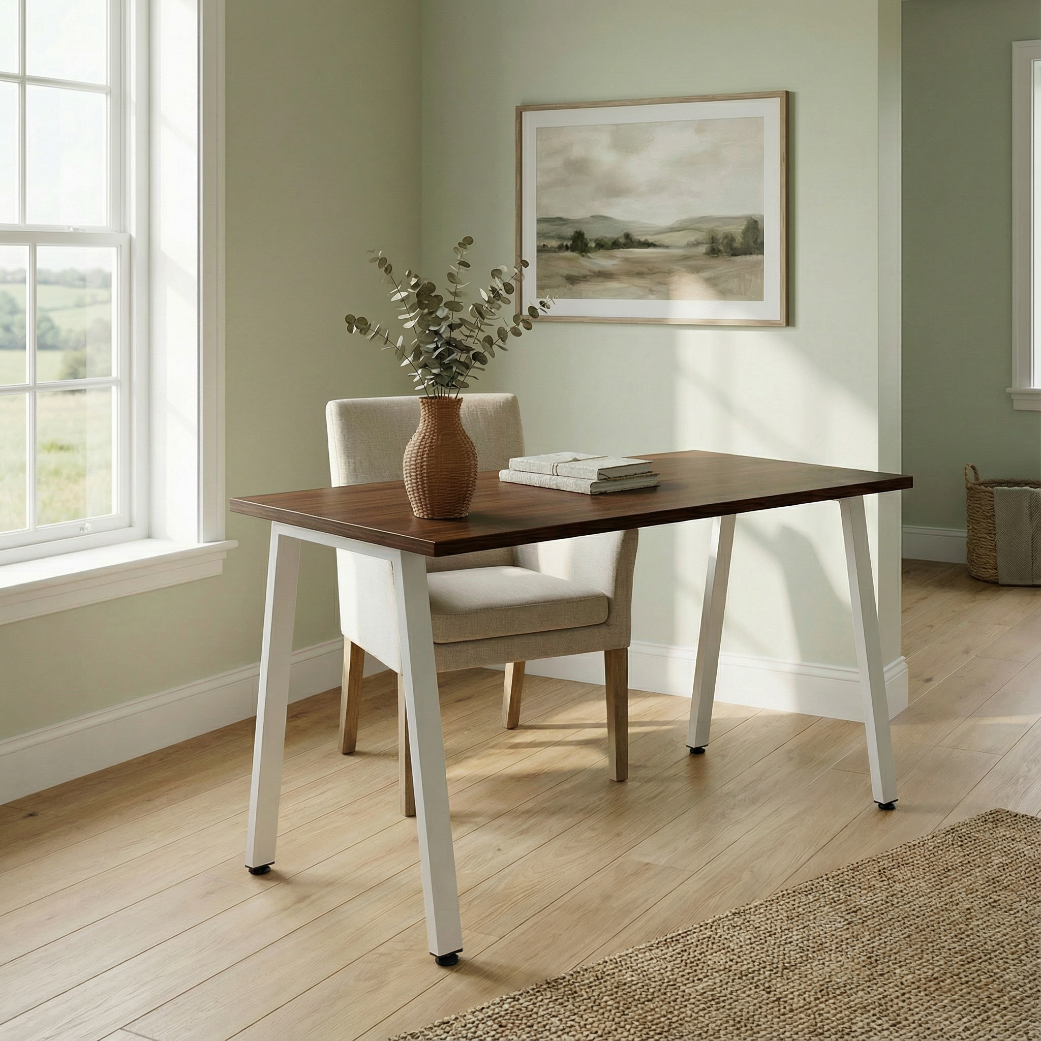 Simple Desk - Walnut / White