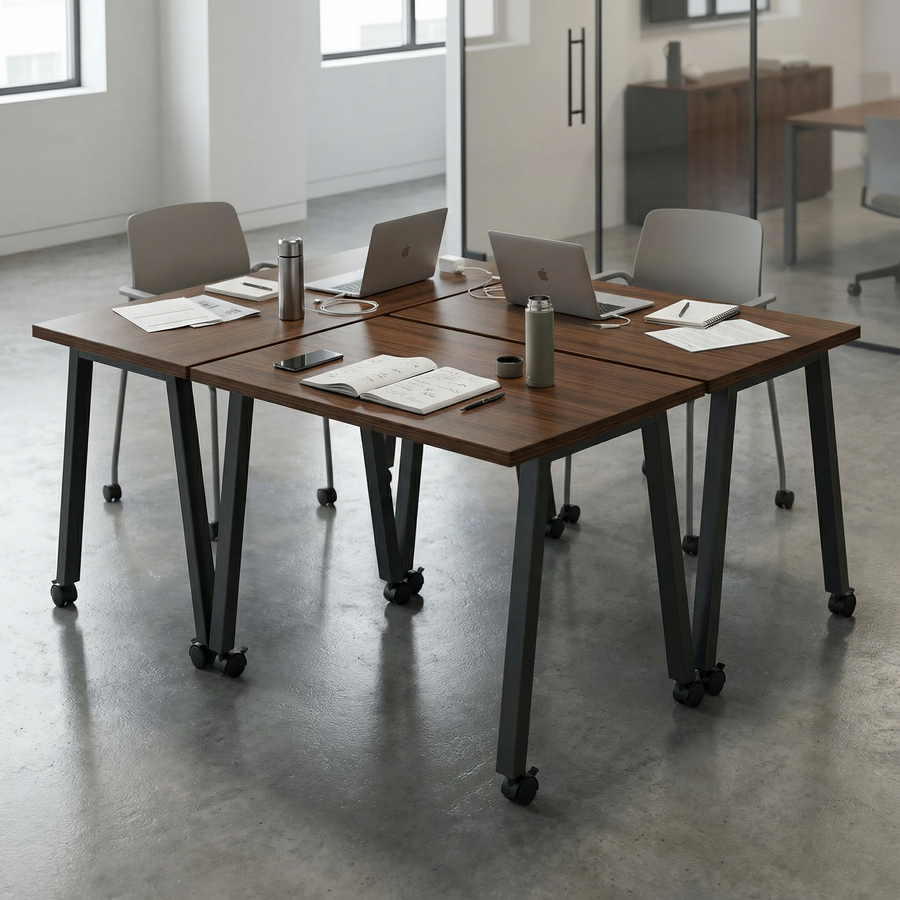 Simple Mobile Desk - Walnut / Charcoal