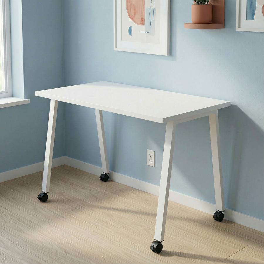 Simple Mobile Desk - White / White