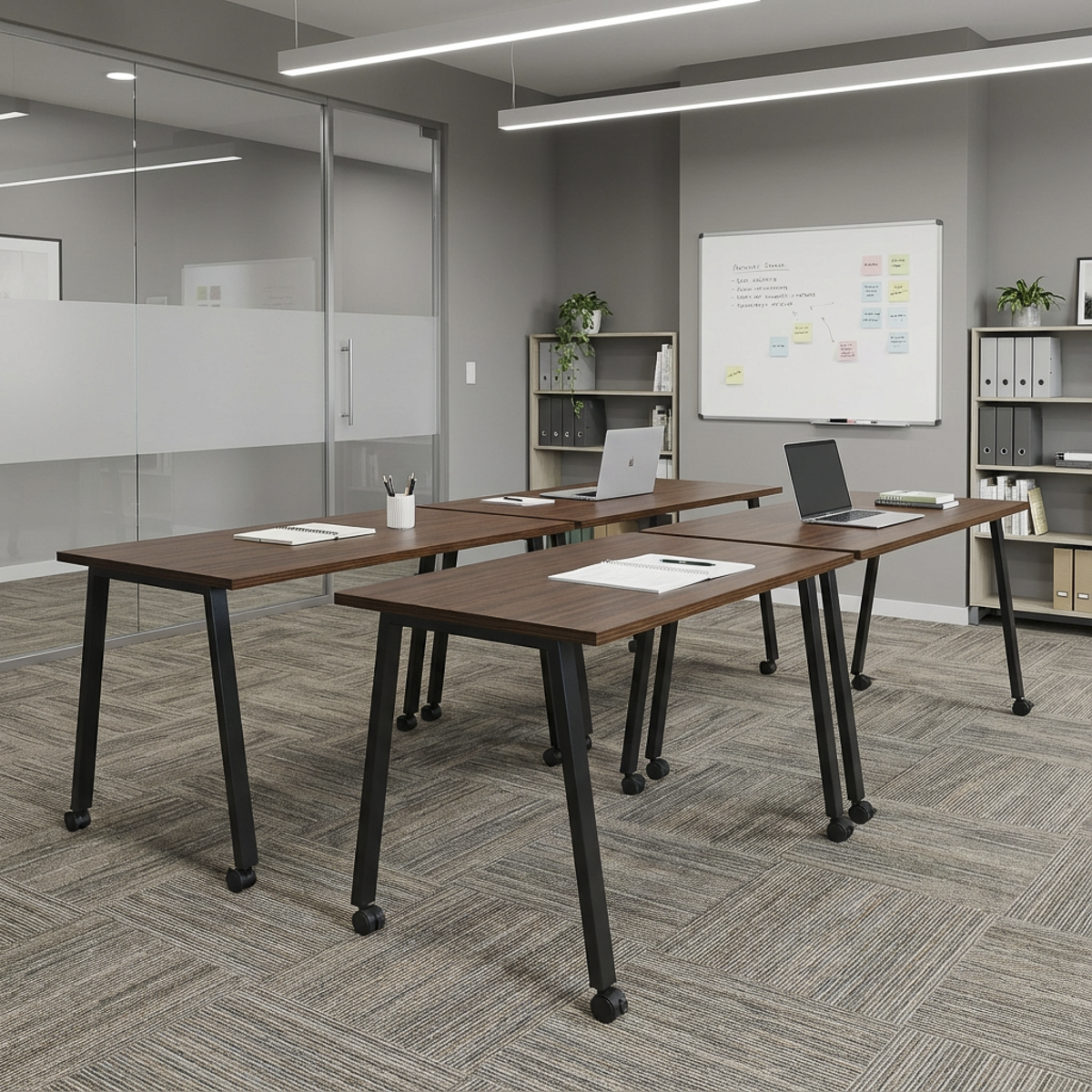 Simple Mobile Desk - Walnut / Charcoal