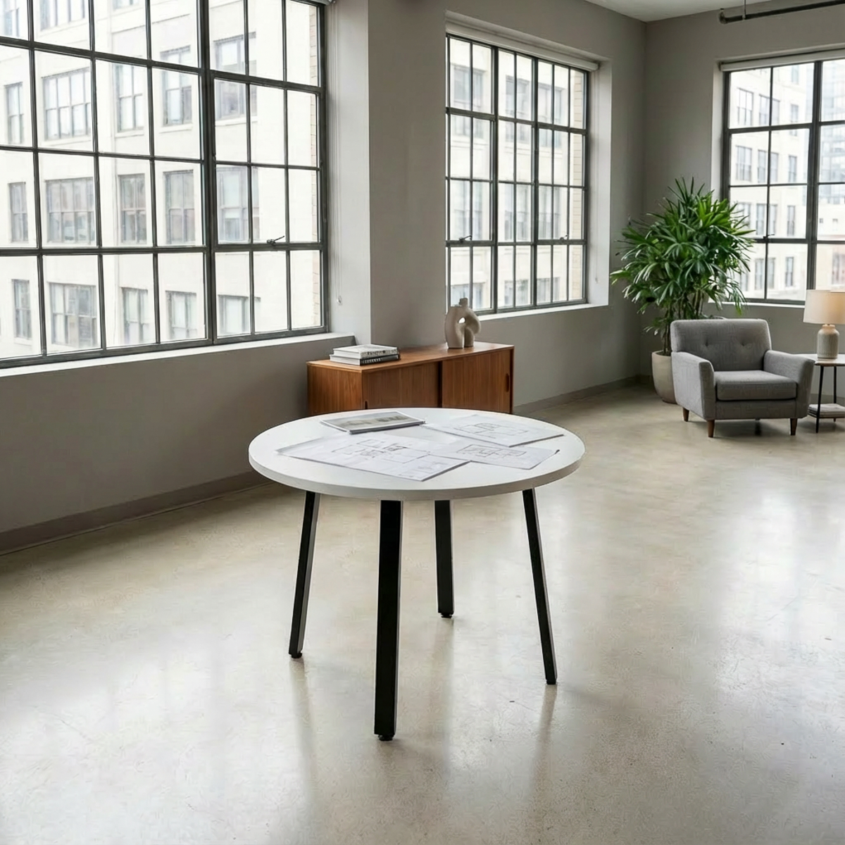 Simple Table - White / Charcoal