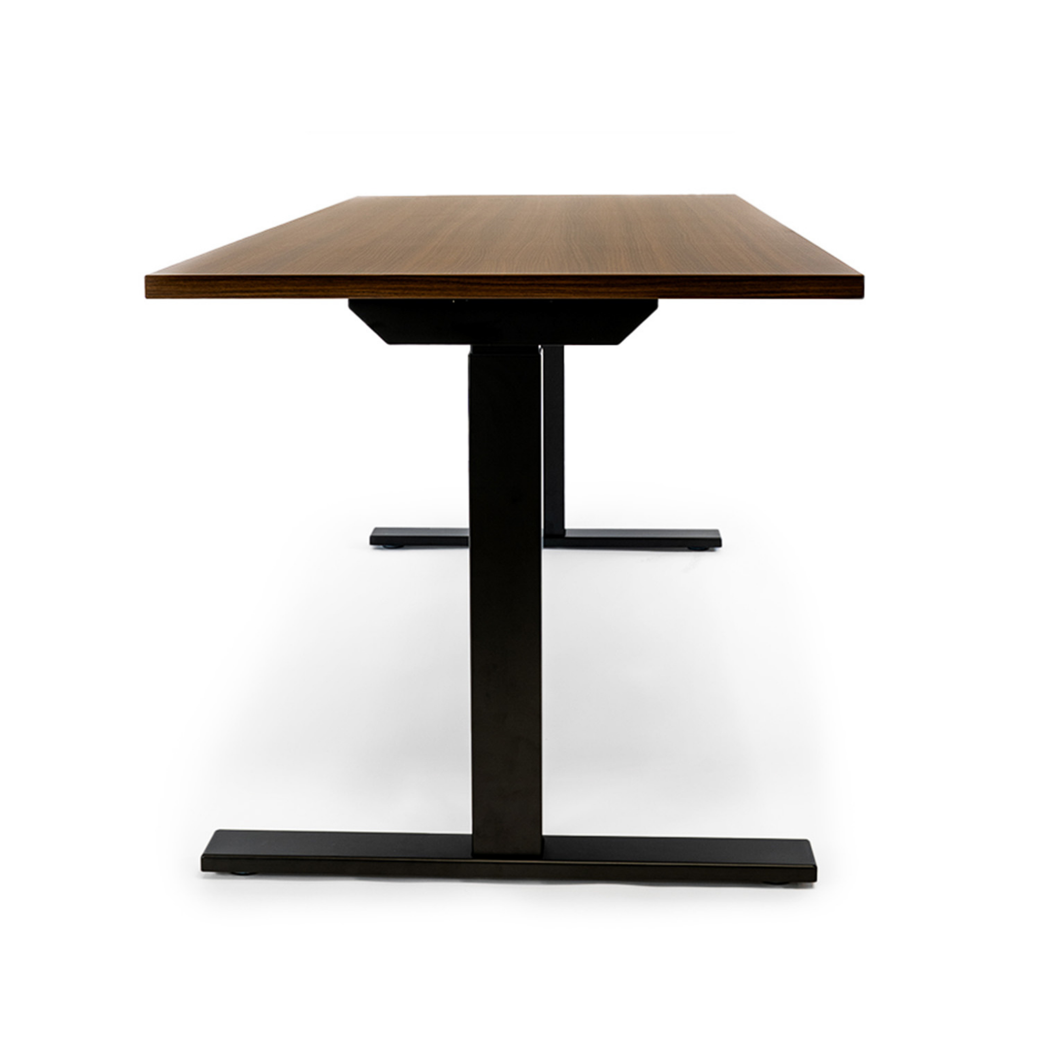 Height Adjustable Desk - Walnut / Charcoal