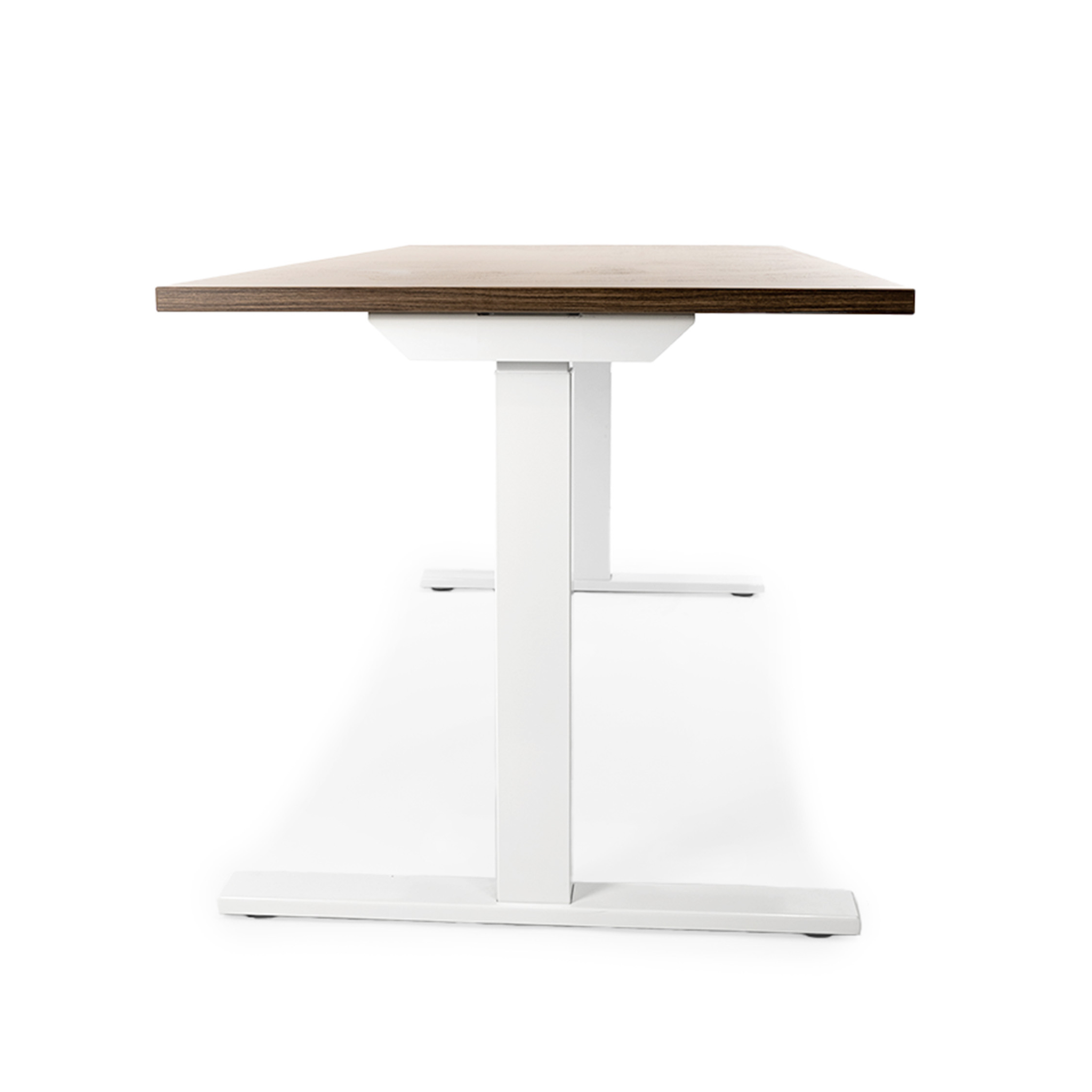 Height Adjustable Desk - Walnut / White