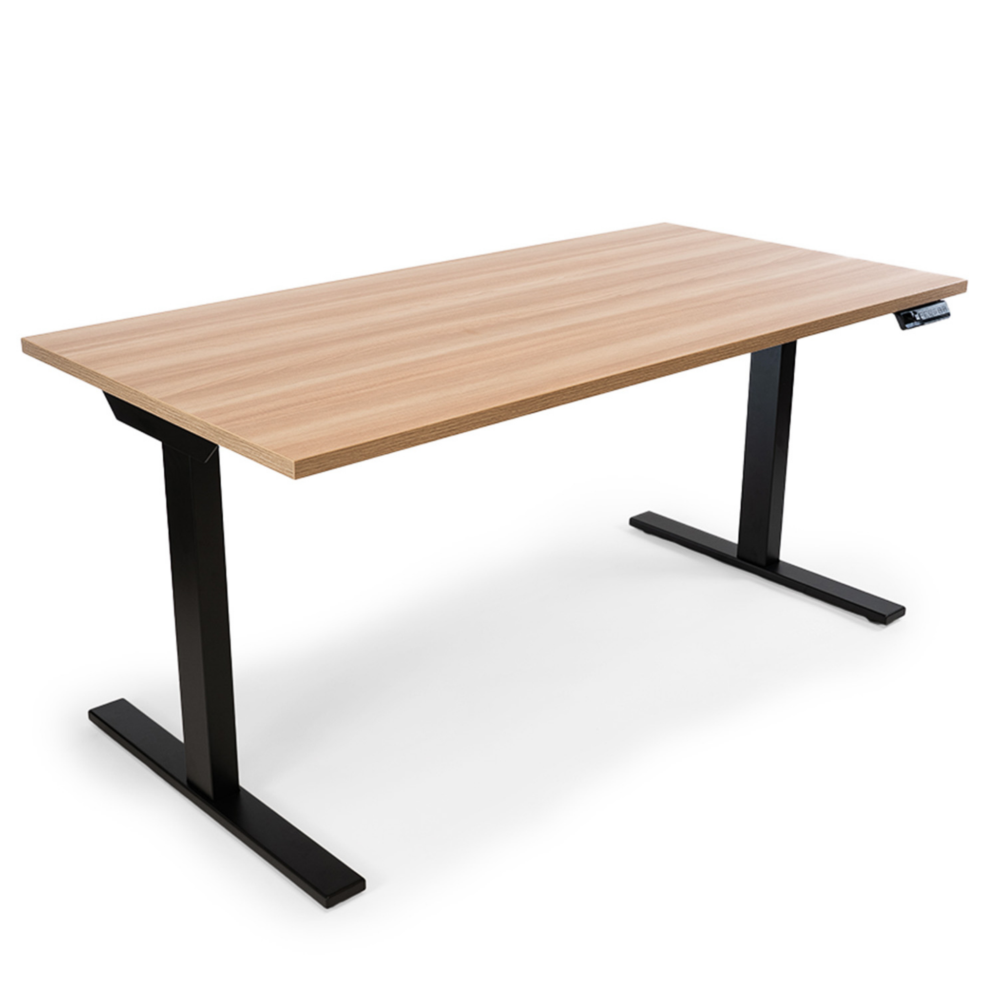 Height Adjustable Desk - White Oak / Charcoal