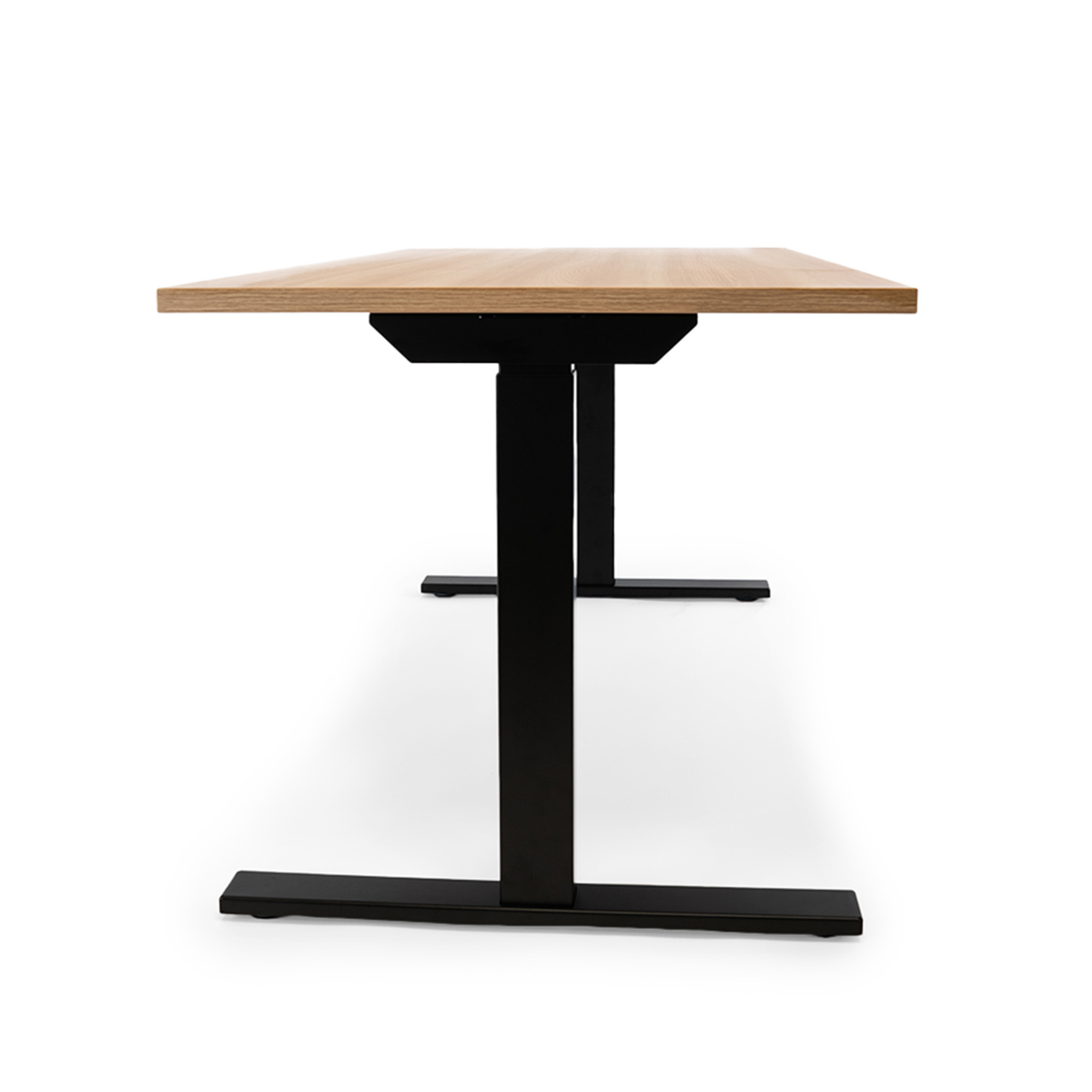 Height Adjustable Desk - White Oak / Charcoal