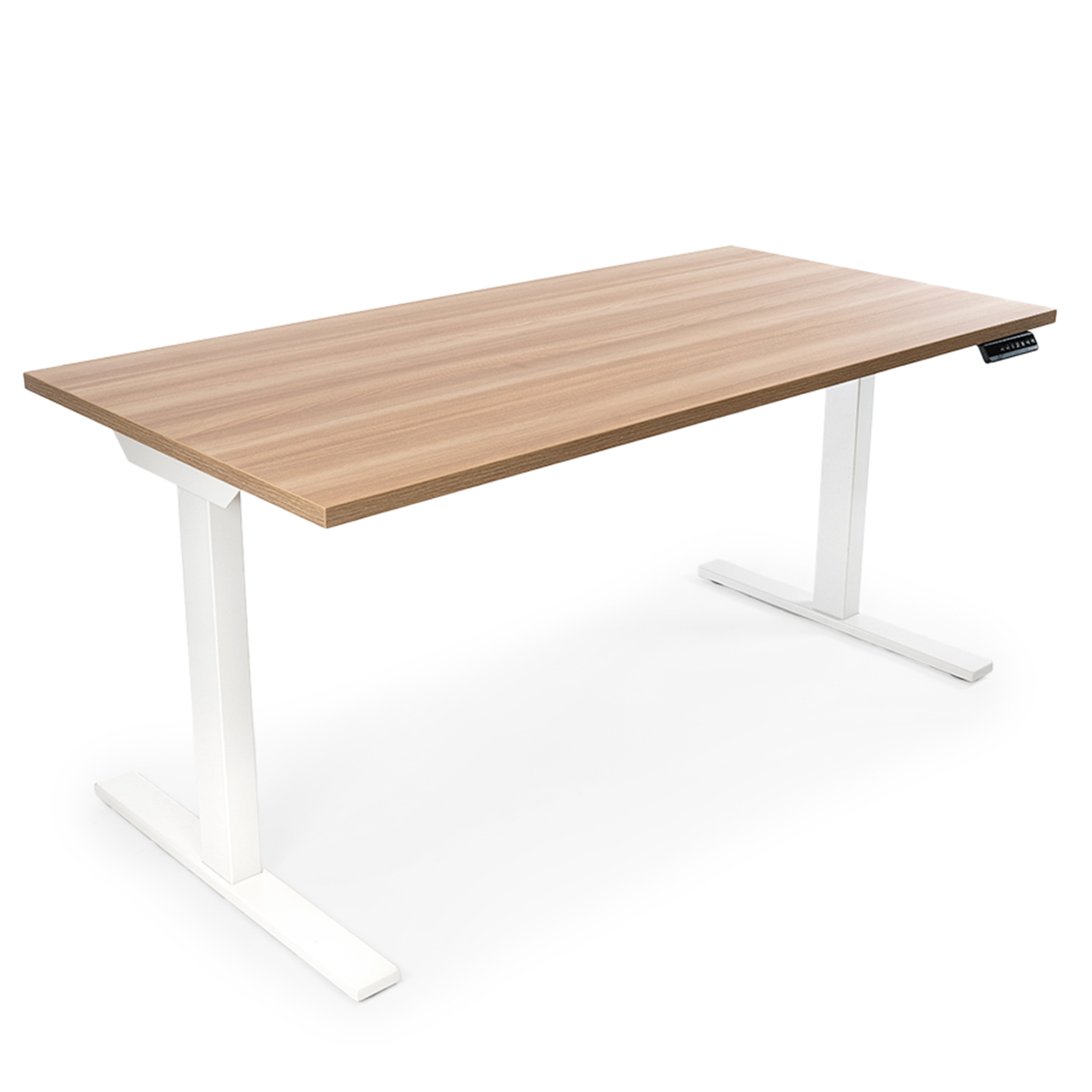 Height Adjustable Desk - White Oak / White