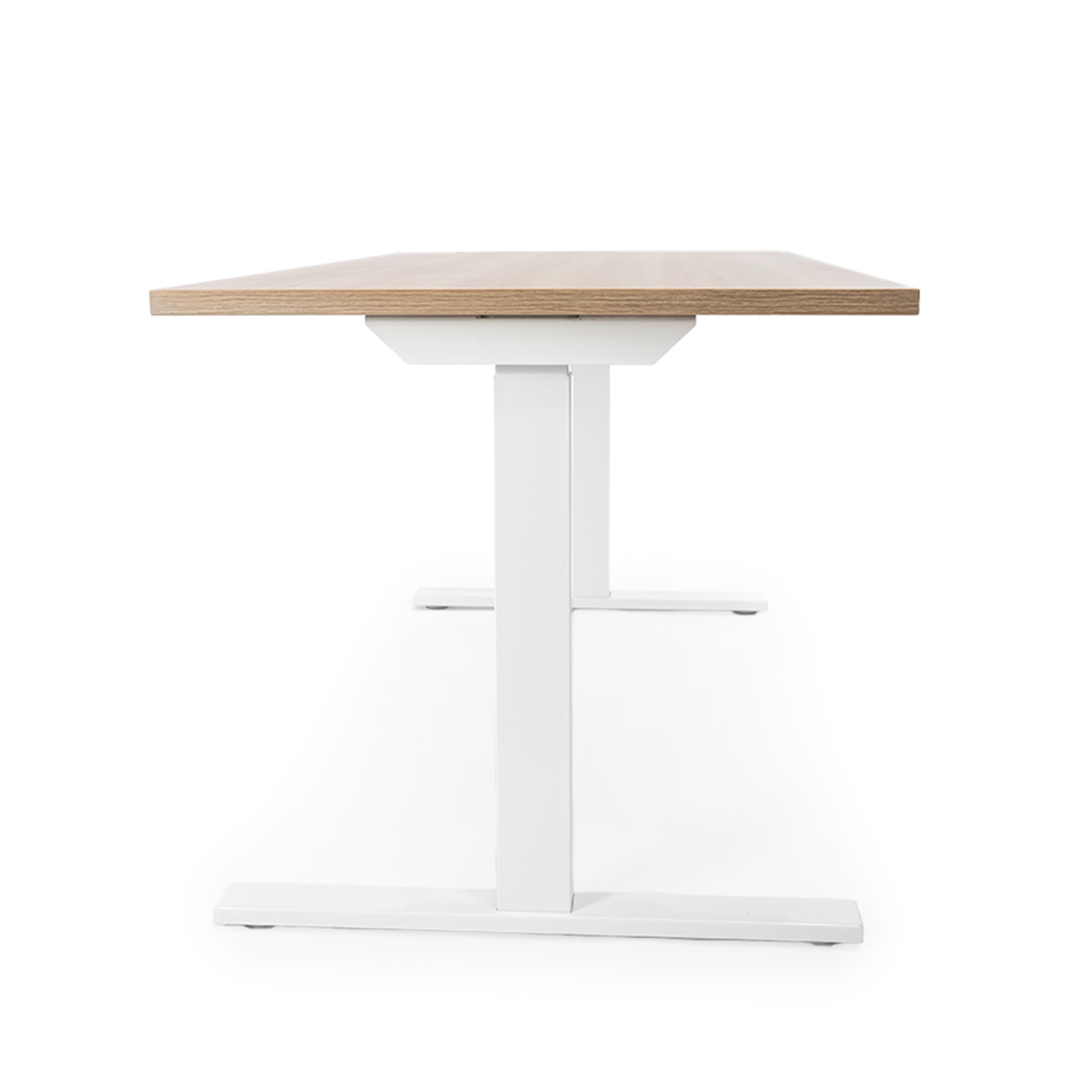 Height Adjustable Desk - White Oak / White
