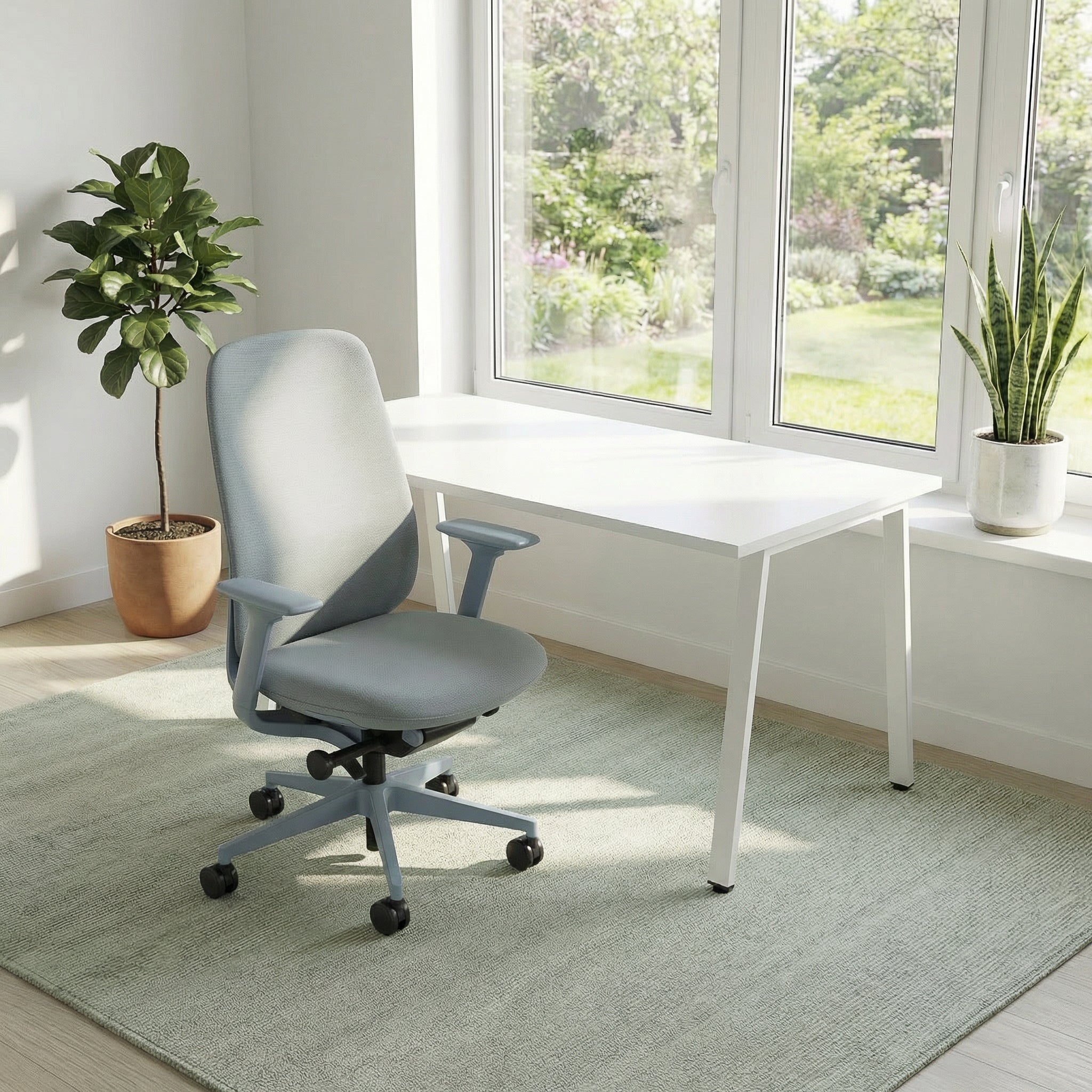 Simple Desk - White / White