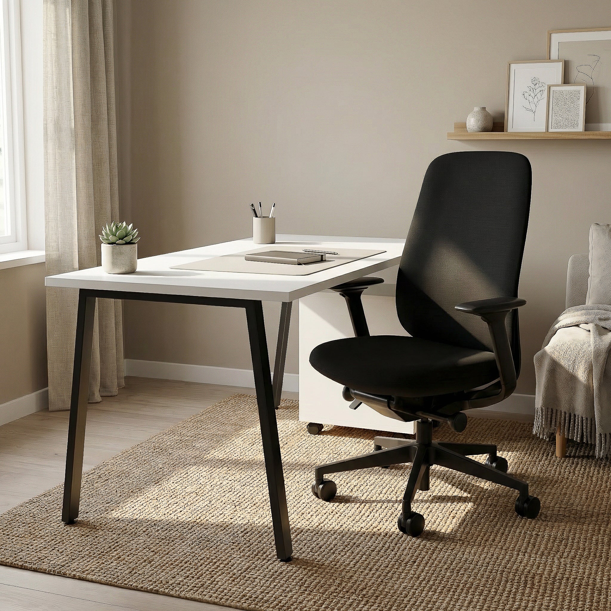 Simple Desk - White / Charcoal