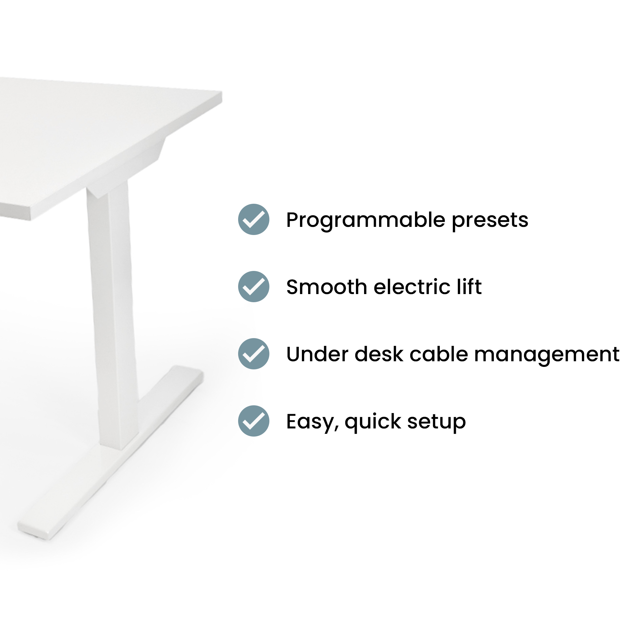 Height Adjustable Desk - White / White