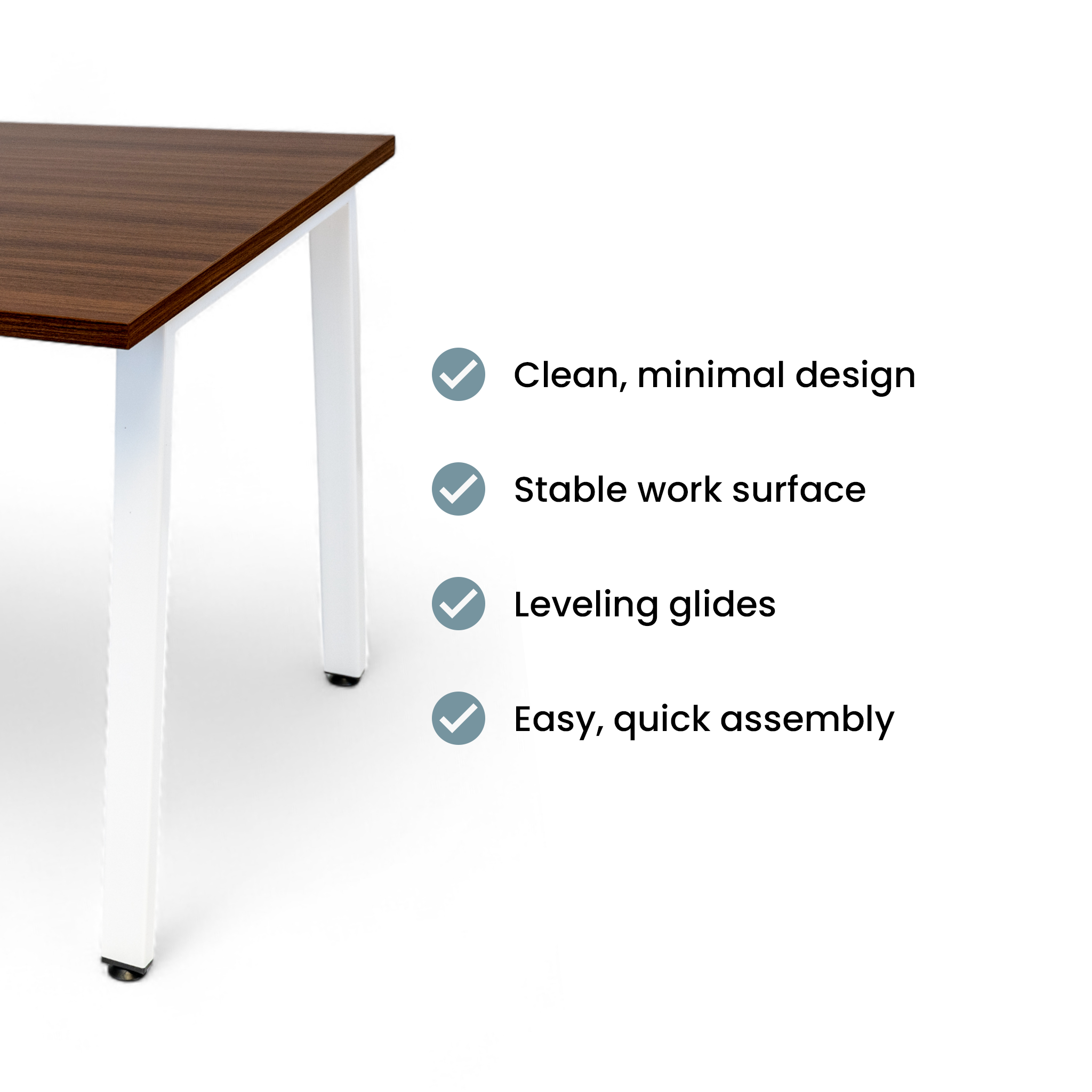 Simple Desk - Walnut / White