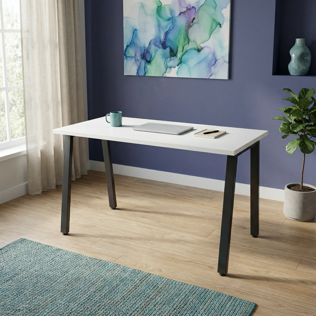 Simple Desk - White / Charcoal